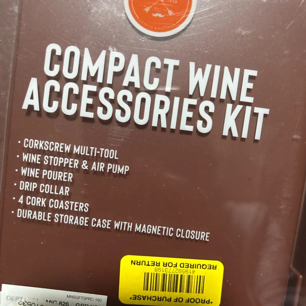Berkshire Compact Wine Accessories Kit #BR3-60563 NWT